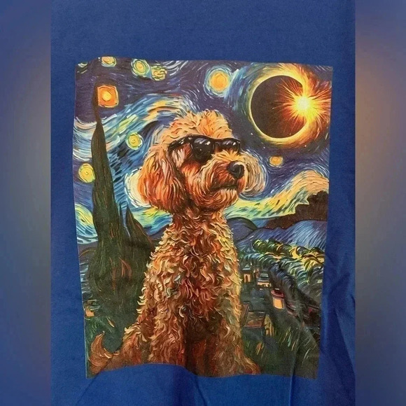 Blue Graphic Goldendoodle Tee - Picture 1 of 3